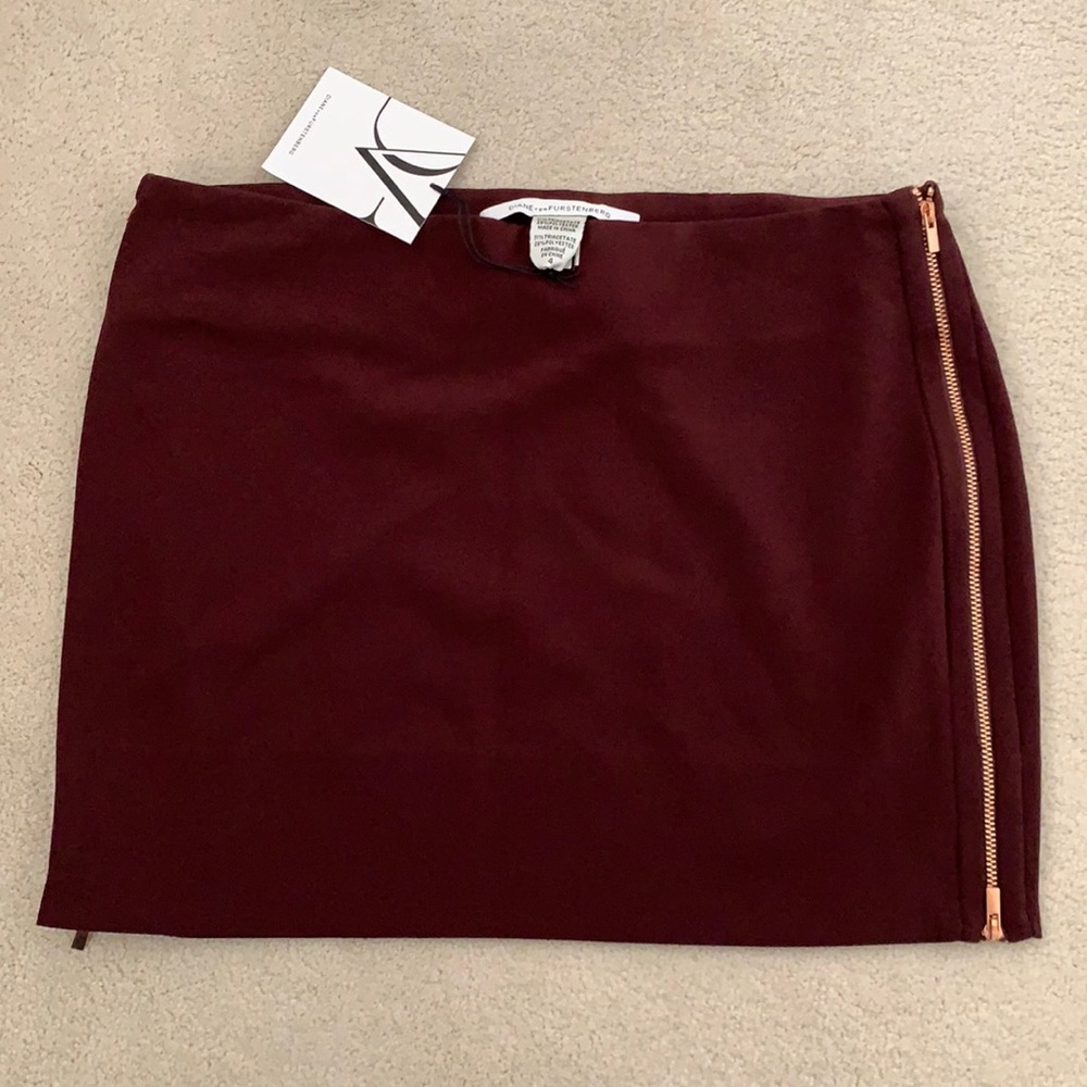 DVF burgundy skirt